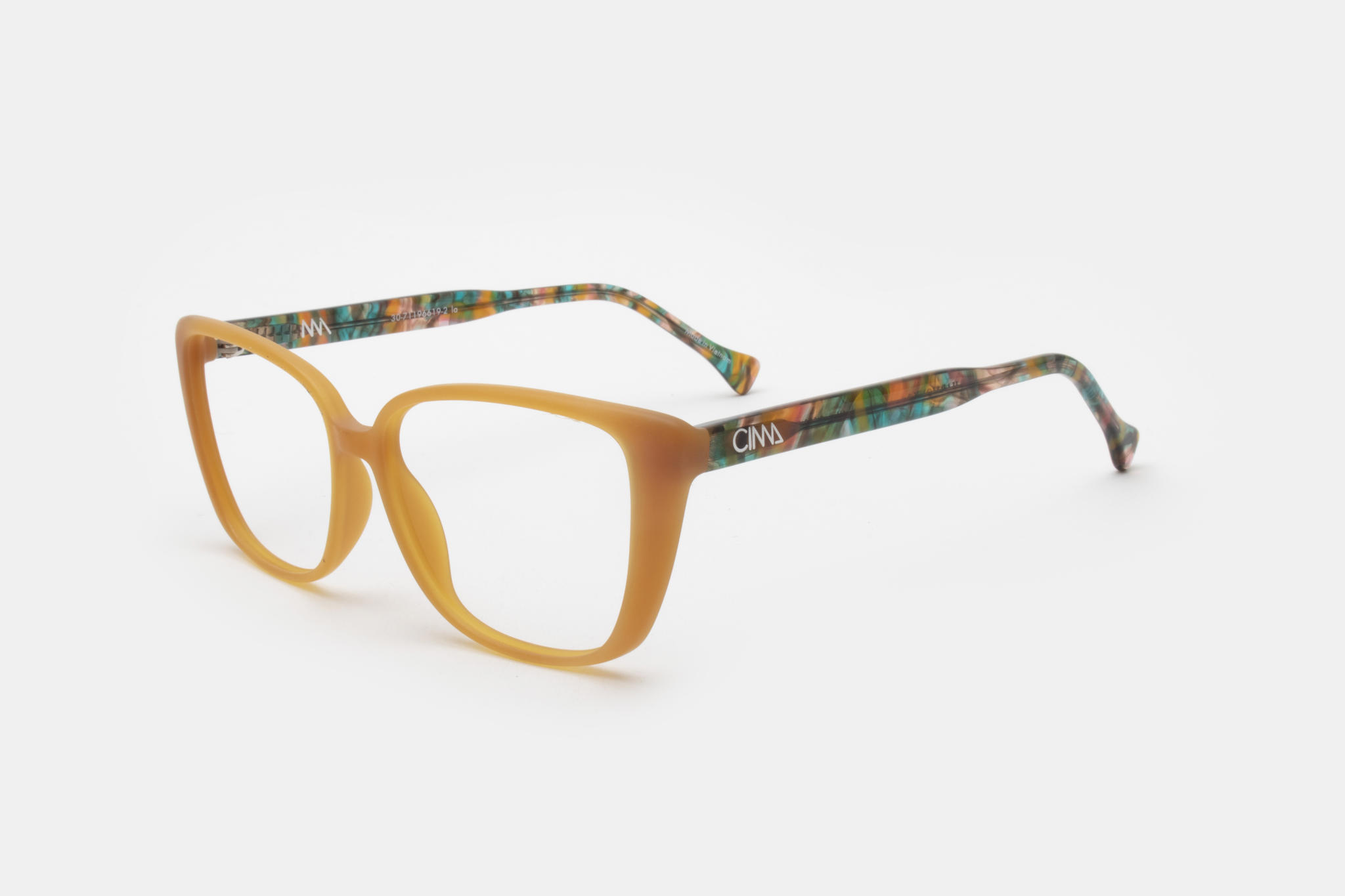 HARMONY 2 MARRON CAFÉ TRANSPARENTE MATE - TRAMA MARRON VERDE AMARILLO MATE