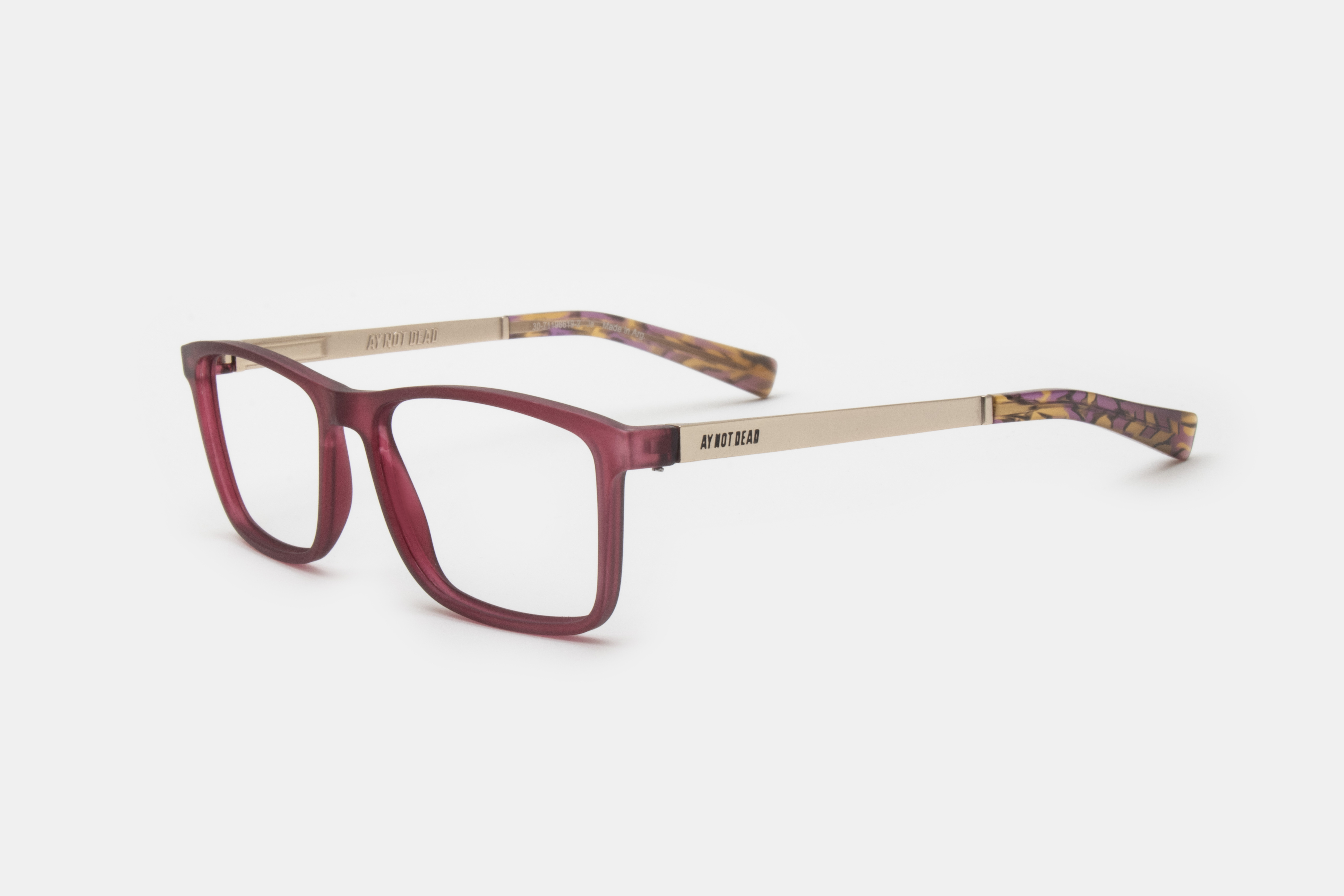 ELLIOT 2 RX  - BORDO MATE TRANS - PLATEADO CON ENDTIP DEMI VIOLETA